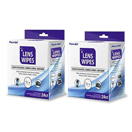 Pure-Aid Lens Cleaning Wipes | 24 Count x 2 Pack Pre-Moistened Individually Wrapped Wipes | Cleans Eyeglasses Camera Lenses, Smart Phone, Tablet Cleaner, Safely Cleans Glasses | Perfect for Travel