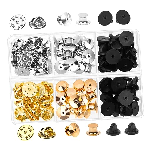 Homoyoyo Pin Backs Locking Pin Safety Backs Multi-use Flat Round for Replacement