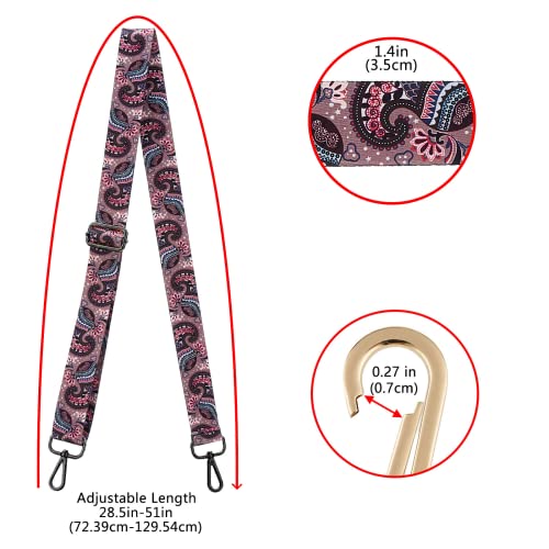 Image of ZOOEASS Nickel Buckles Wide Shoulder Strap Adjustable Replacement Belt Gun Buckles Guitar Style Crossbody Bag Strap
