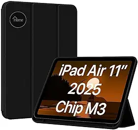Capa Case PREMIUM para iPad Air 11 Polegadas M3/M2 (2025/2024), iPad Air 5/4 (10,9 Polegadas, Modelo 2022/2020) - Anti Impacto com função sleep e suporte para Apple Pencil (Preto)