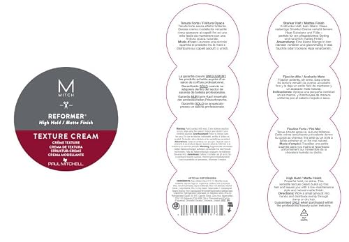 MITCH by Paul Mitchell Reformer Texture Cream for Men, High Hold, Matte Finish, For All Hair Types, Especially Fine to Medium Hair, 3 oz.