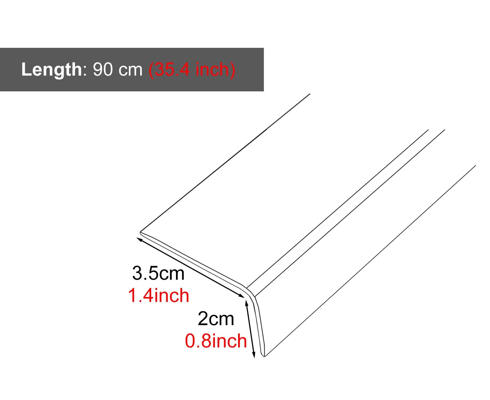 Strisce di transizione antiscivolo con venature del legno con bordi rustici per pavimenti, 3,5 cm x 2 cm