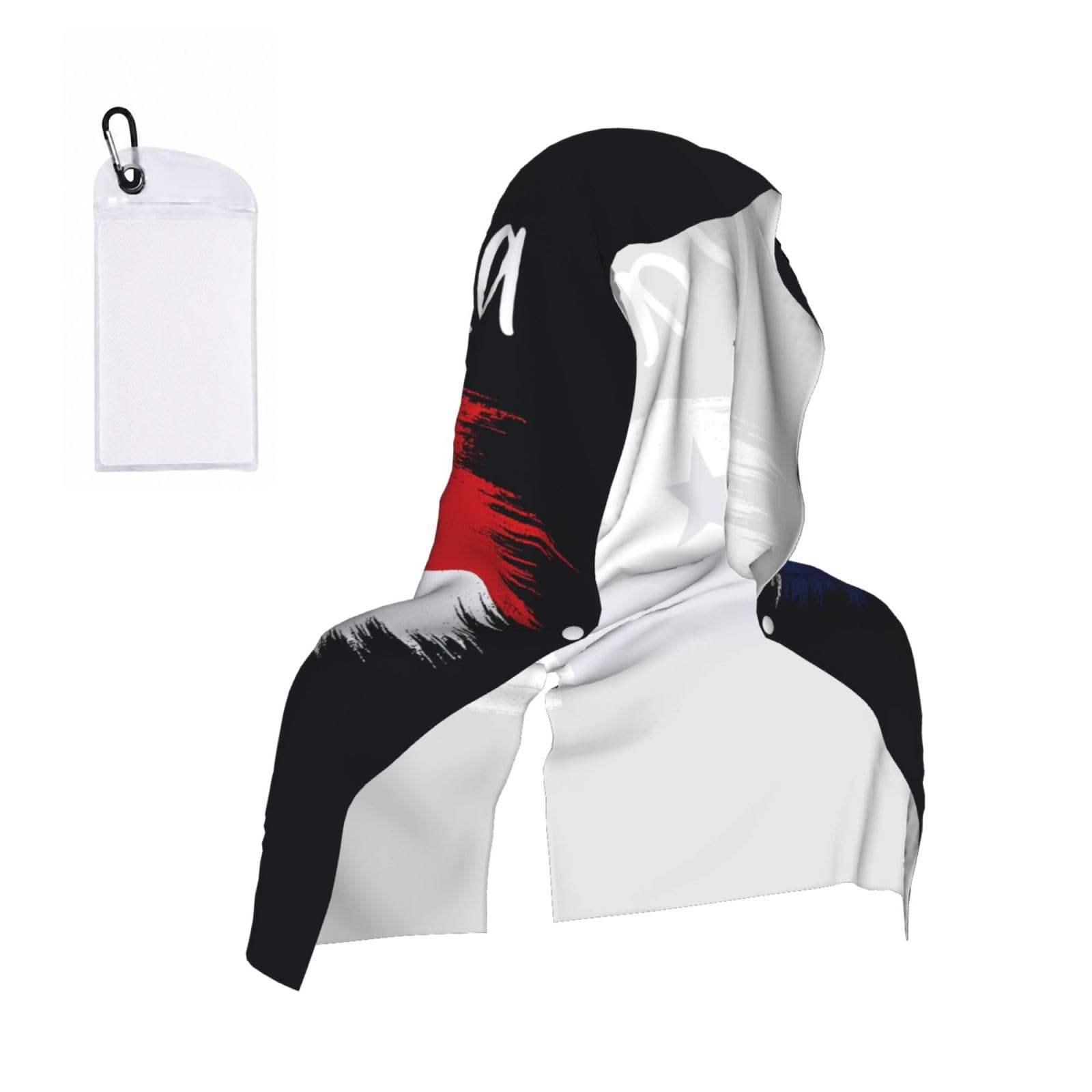 DUWAA Panama Flag Artistic Brush Print Cooling Hooded Sports Towel, 30×60cm Quick Drying Summer Cool Head Wrap For Neck And Face