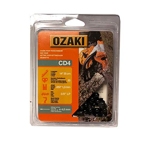Ozaki Chaîne de tronçonneuse, Semi carrée, sous Coque: 3/8'LP - .050 (1,3mm) - 50 entraîneurs - Longueur : 14' / 35 cm Cover