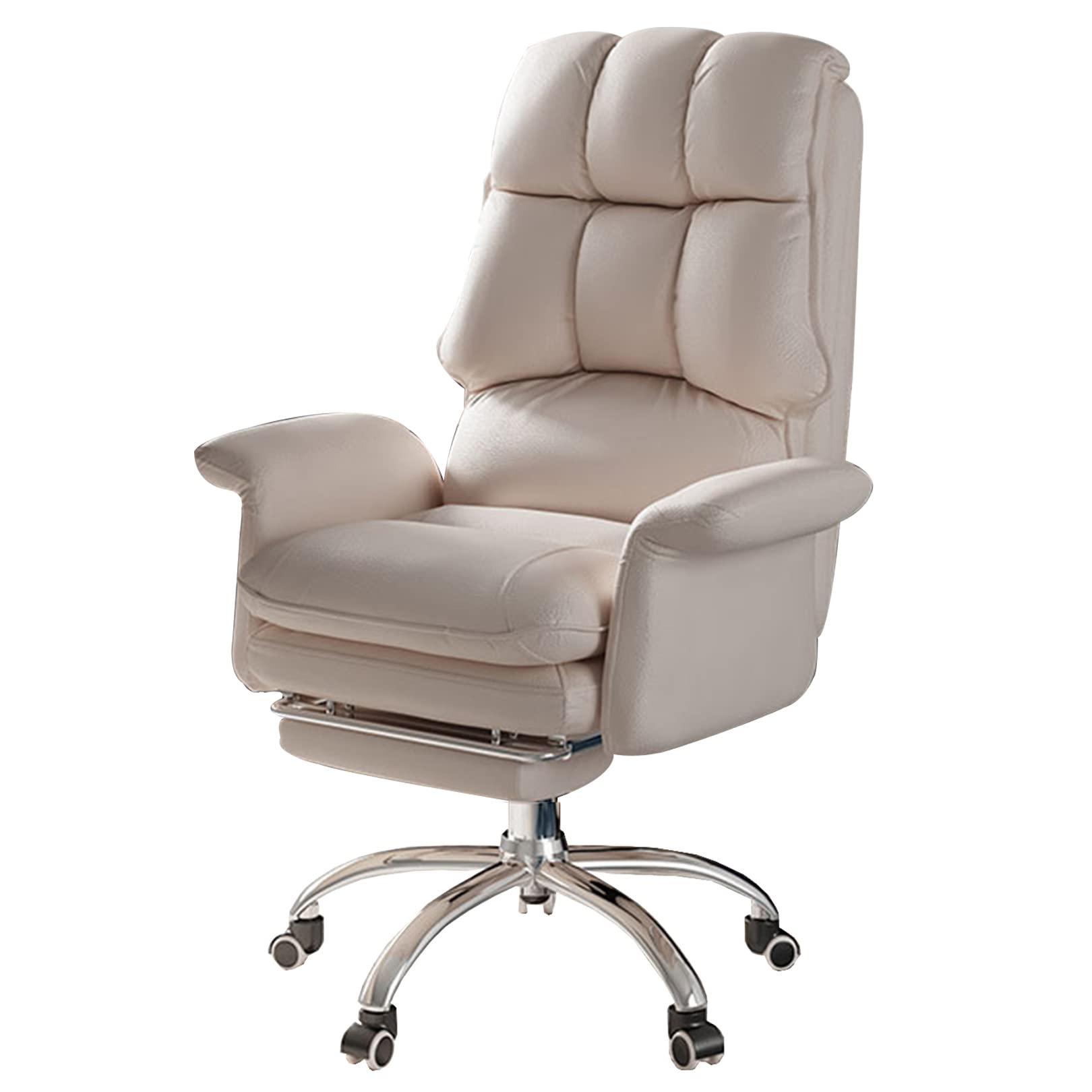 Chaise de bureau d'ordinateur ergonomique inclinable avec repose-pieds intégré