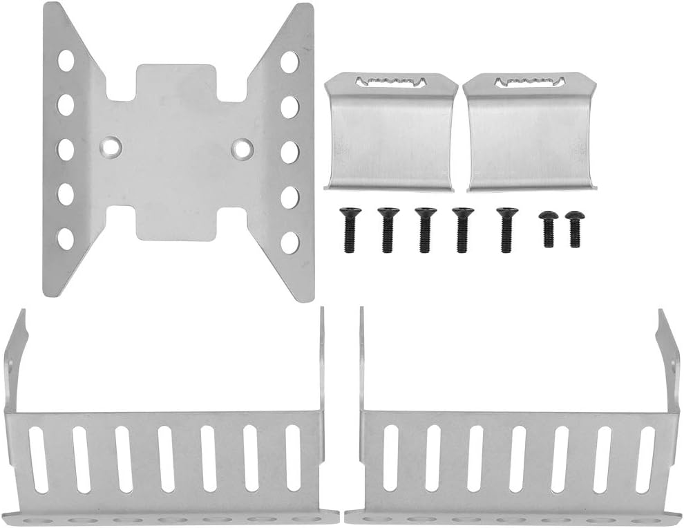 VBESTLIFE 5pcs / Set Plates Bottom Chassis Armor, Stainless Steel Axle Plates Bottom Chassis Armor for SCX10 III AXI03007 RC Crawler