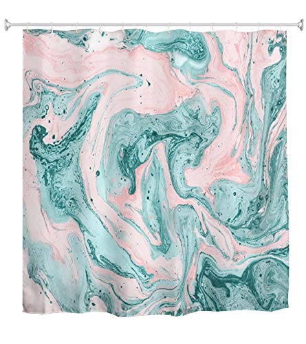 A.Monamour Pinturas Turquesas Y Rosas Pintadas A Mano Textura De Mármol Fondo...