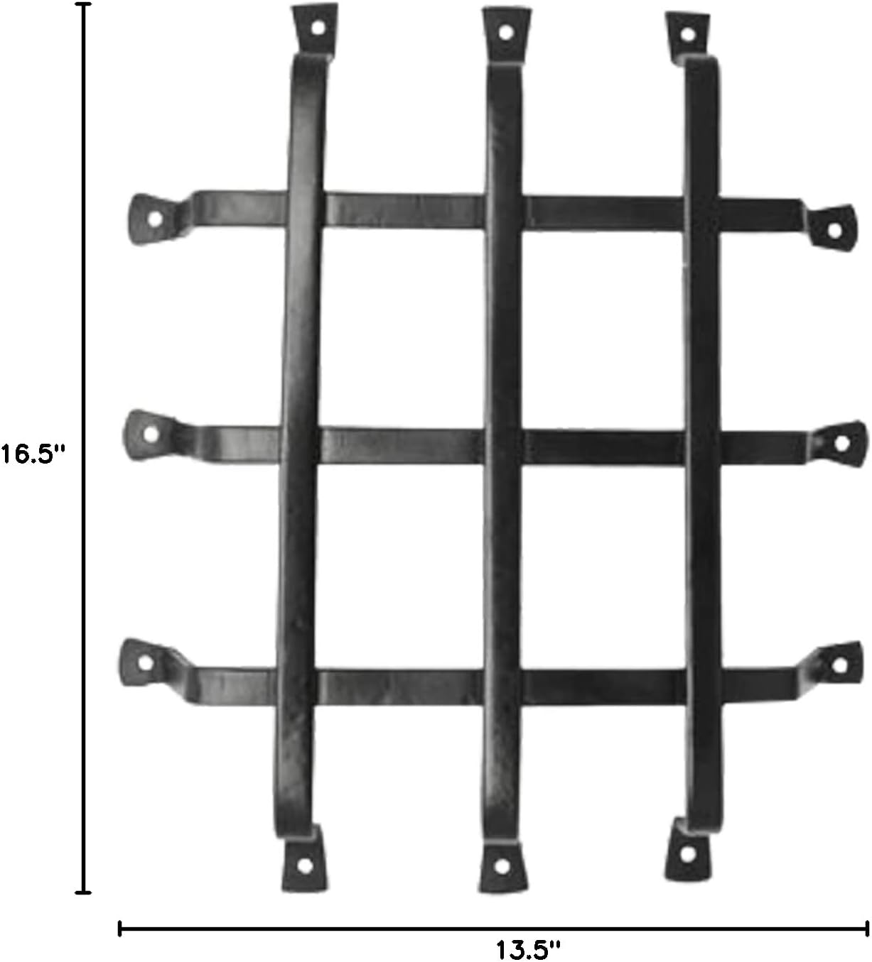 PRIMA Decorative Hardware Gate Speakeasy Grille - Iron Square Design 104 - Black Powder Coated Finish Speakeasy Door Grille - for Solid Wood Passage Door, Wood Gates & Garage Door (16.5″x 13.5″)