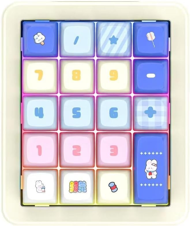 JOMAA 20-Key Macro Programmable Numeric Gaming Keyboard - Hot-Swappable Keys/Gasket Structure/Detachable Cable/Aluminum Alloy Body/RGB Lighting/Type-C Interface (White)