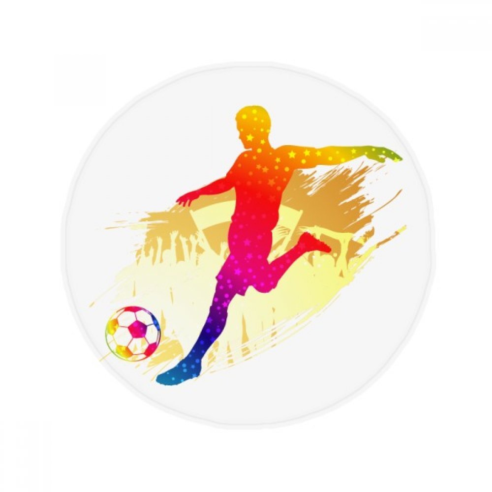 Tapis de football rond 80cm antidérapant pour salon et cuisine multicolore