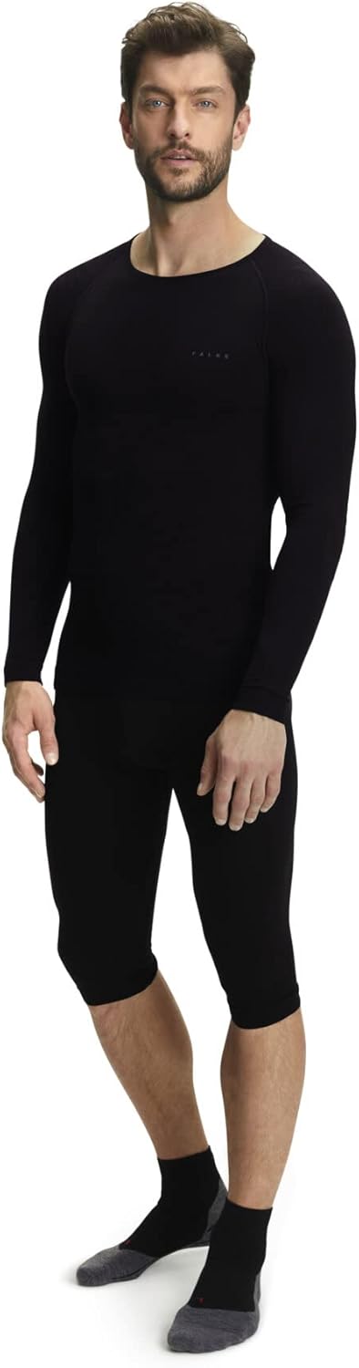 FALKE Men's Warm Long Sleeve Base Layer Top, Mild to Cold, 1 Piece