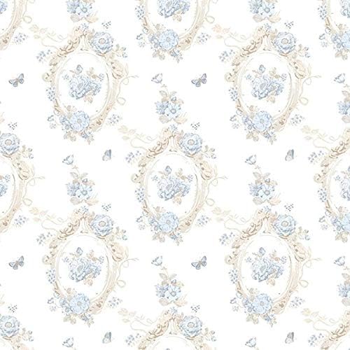 Misc 32.7 Ft. X 20.5 in. Vinyl Blue Butterfly Wallpaper Covering Floral