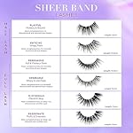 Lilly Lashes Sheer Band, False Eyelashes w/Invisible Band Lashes, Half Lashes Natural Look, Half Lash Cateye Style, Clear Band Lashes, Reusable Eyelashes 20x, Lash Glue not Included, 13mm (Playful) - Image 5