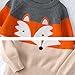LeeXiang Toddler Boys Long Sleeve Pullover Sweaters Kids Winter Knit Cotton Crew Neck Sweatshirts (Orange Fox, 3T)