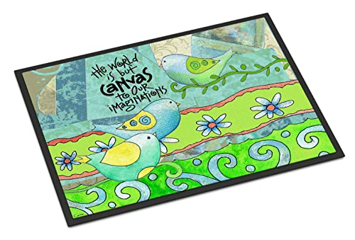 Caroline's Treasures PJC1098MAT The World is but a Canvas to Our Imagination Doormat 18x27 Front Door Mat Indoor Outdoor Rugs for Entryway, Non Slip Washable Low Pile, 18H X 27W
