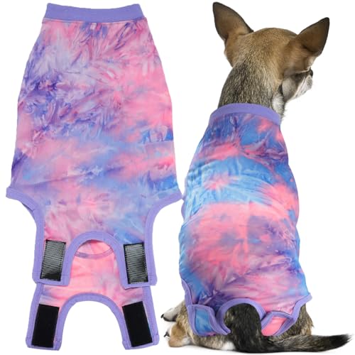 Image of Dog Surgical Recovery Suit, After Spay Abdominal Wounds Post Surgical Suit for Dogs Female Male Dog Onesies, Anti Licking Breathable Dog Shirt