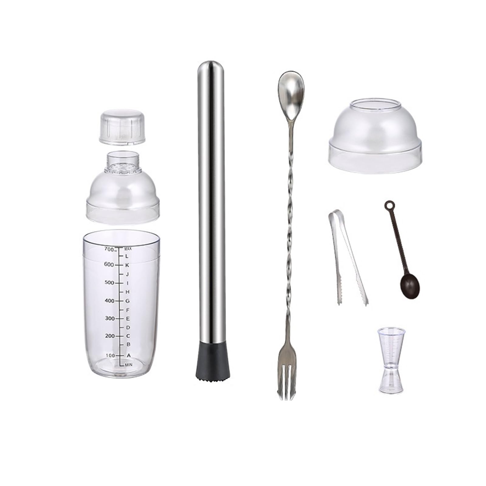 Coctelera de 500/700/1000ml, utensilio for Bar en casa, taza mano, herramienta for bebidas vino(700ml-7pcs)