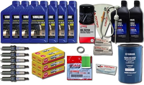 PWCParts Outboard Maintenance Service Oil Change w/Fuel Separator Filter and HD Gear Lube Service Kit Fits Yamaha 4.2L V6 F300 F250 F225