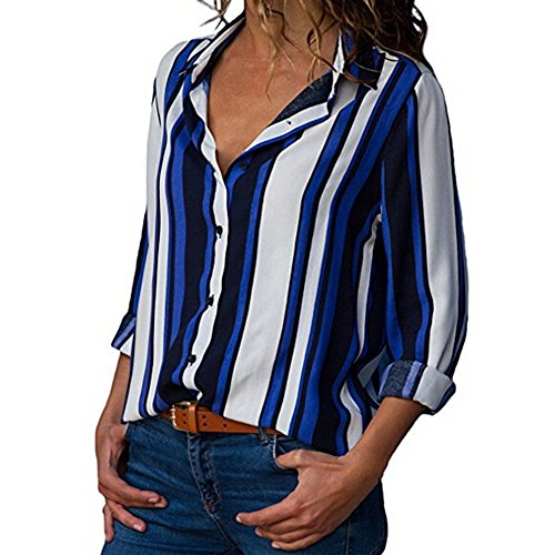 Camiseta de Manga Larga para Mujer, BBestseller Ropa Camisetas Mujer, Mujeres Ocasionales De Camisa de Manga Larga con Cuello en V deBotón Impreso Casual para Mujer