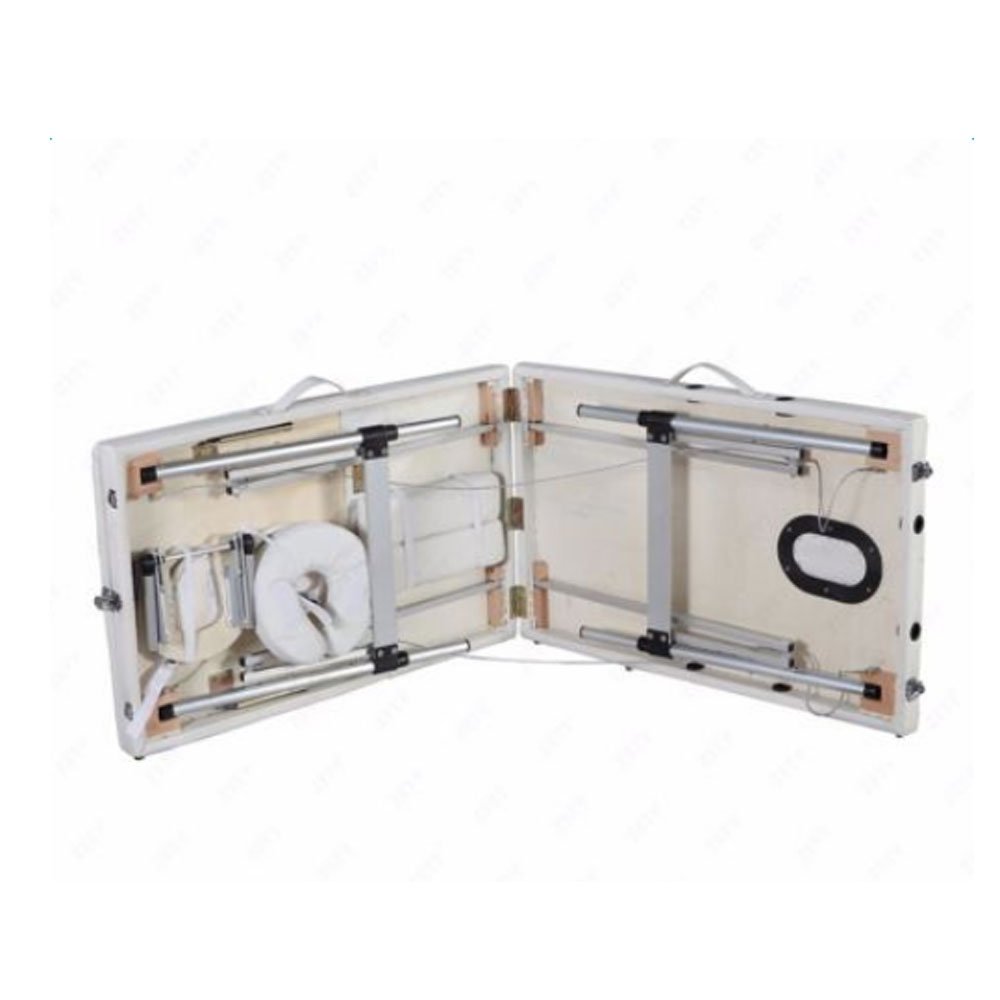 Massage Table, Folding Massage Table Professional Massage Bed 3 Fold (White)