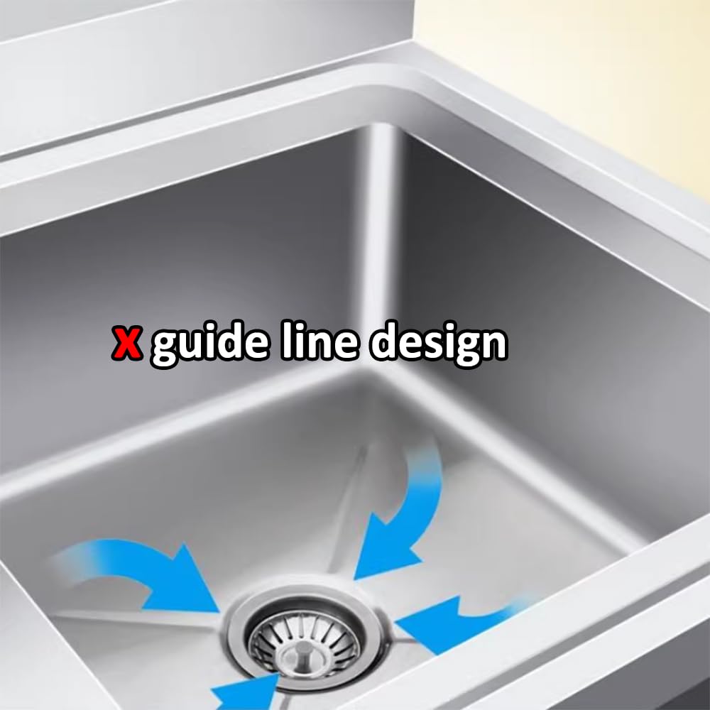 Waschbecken, Spülbeckenschrank für die Garage, Doppelspülbecken aus Edelstahl für gewerbliche Küchen mit Wasserhahn, großer Spülbeckenschrank mit verstellbaren Füßen für Wäsche, Hauswirtscha