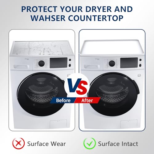 27“ x 27" Silicone Washer and Dryer Covers for the Top, dryer Top Protector Mat, Washer and Dryer Top Protector, Mat for Top of Washer and Dryer for Laundry Kitchen Home (1PC White) by GHWMYD - Image 3