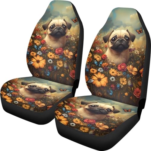 Housse de siège voiture carlin papillon pour SUV et berline 52x138 cm
