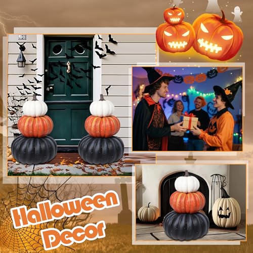 Afirst 22" Stacked Pumpkins Decor, Large Fall Pumpkin, Halloween Stackable Pumpkins Thanksgiving Decorations by Afirst - Image 5