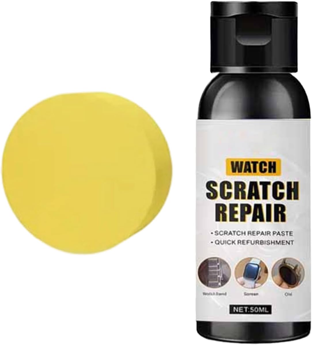 Elimina graffi per orologi, detergente per lucidatura da 50 ml, riparazione graffi per cinturini, strumento per lucidare gioielli, accessorio per restauro fai da te per anelli, collane, bracciali, schermi di manutenzione, elettronica, pulizia lucida