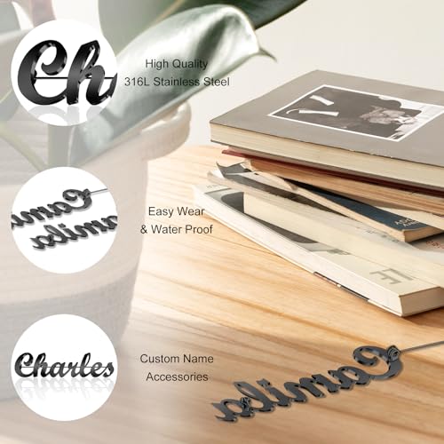 Image of Custom Lapel Pin for Women Men - Name Brooch Pin Personalized Stainless Steel for Wedding Business Party - Gold /Silver /Black Customized Jewelry Gifts