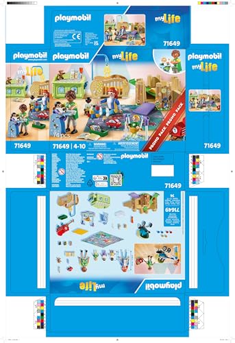 Playmobil 71649 Assistante Maternelle et bébés - MyLife Promo Pack - Comprenant Cinq Personnages, Une Tour de Jeu, Un Toboggan et de Nombreux Accessoires adorables - Dès 4 Ans