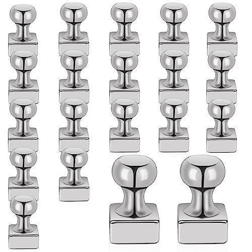 Produktbild von 50 Mini-Magnete 8x3 Mm – Rund, Silber/schwarz, Für Kühlschrank, Pinnwand & Mehr