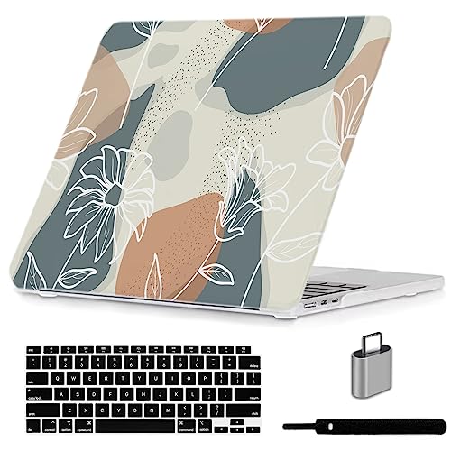 Lanbailan Case Compatible With Macbook Air 13.6 Inch 2022 Release M2 Chip With Liquid Retina Display Touch Id, Model A2681, Laptop Plastic Hard Shell Protective Case & Keyboard Skin Cover, Art Flower #TOP5