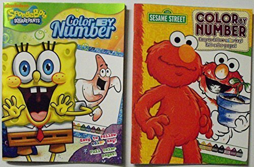 Buy Color By Number Bundle 2 Pack Spongebob Squarepants & Sesame Street ...