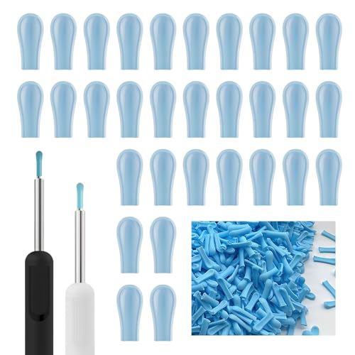 VEGCOO 100pcs Ear Cleaner Replacement Tips, Silicone Ear Spoon Tips, Otoscope Replacement Tips for Ear Camera Earwax Cleaning Accessories for Teens Adults