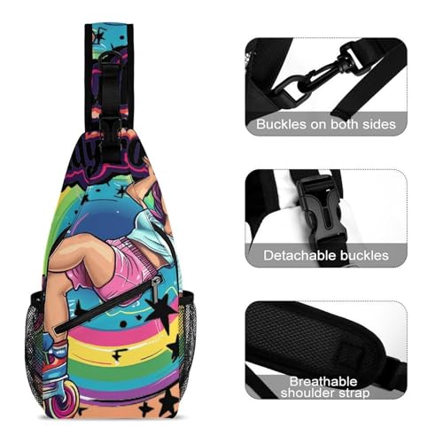 Active Roller Skating Rolling Sling Backpack Crossbody Bags with Pocket for Women And Men Chest Bag for Travel Hiking3