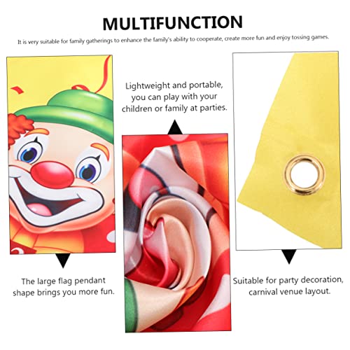 Ibasenice Flag Banner Sandbag The Banner Game Toss Hanging Sandbag Toss Circus Banner Banners Outdoor Banner Clown Hanging Flags Circus Troup Banner #TOP2