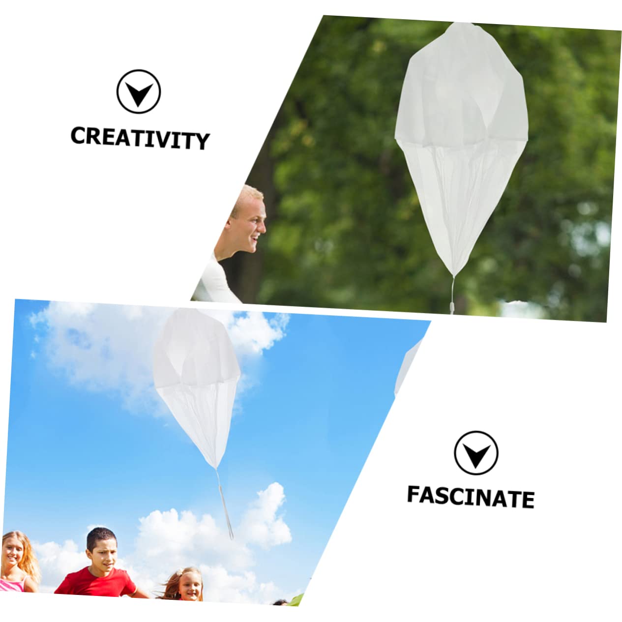 Abaodam Parachute Toy Set 4pcs Hand Throw Parachutes Boys and Girls Flying Toys for Boys Girls