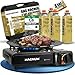 Magnum® Gaskocher [inkl. 4x Gaskartuschen + Grillplatte] - robuster Campingkocher mit Gaskartusche [Notfall Ausrüstung] – Gaskocher mit Kartusche 1-flammig – Campingkocher mit Piezozündung