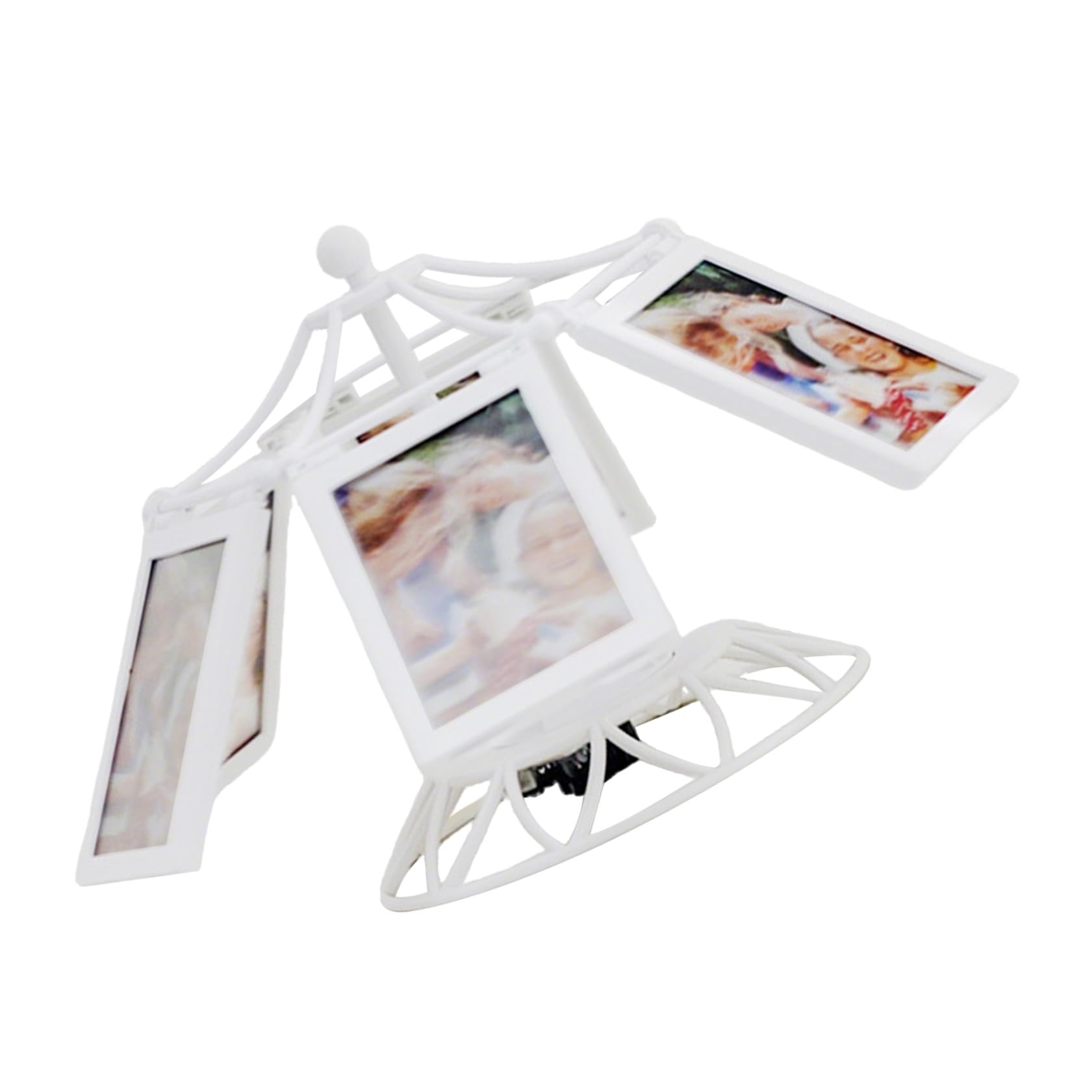 Supvox Drehbarer Bilderrahmen mit Spieluhr Holz Fotorahmen Tischdeko für Familienfotos Geschenk zur Hochzeit und Geburtstagsfeier