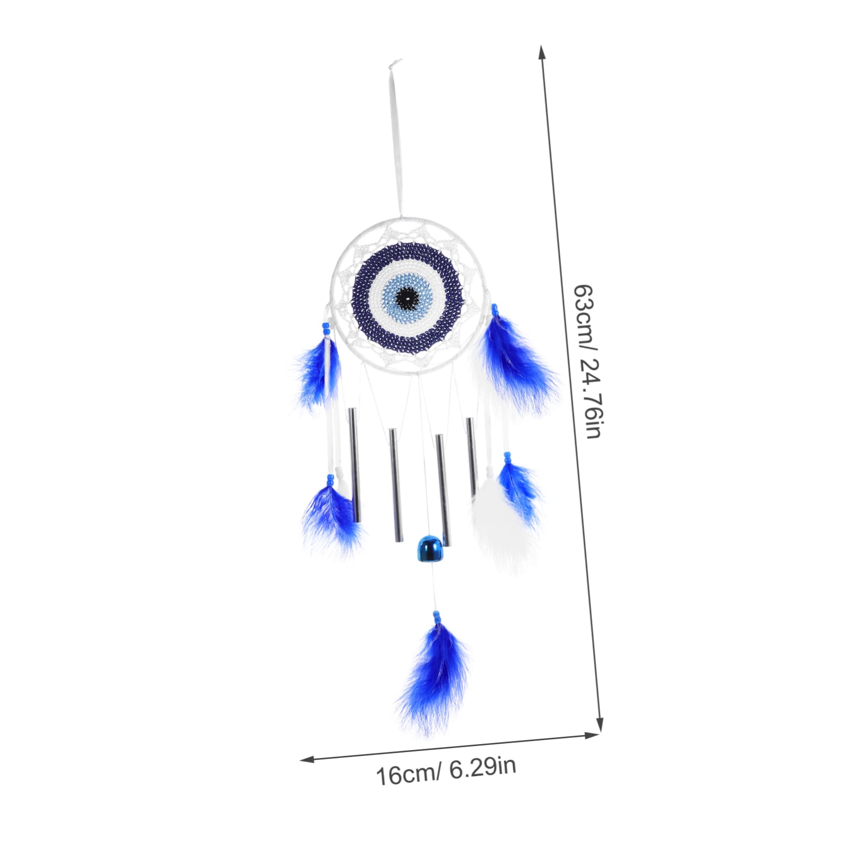 PRETYZOOM Evil Hanging Dreamcatcher with Chime Tube Decorative Wall Adorn for Home Office Bedroom Living Room Easy to Hang for Parties and Daily Decor Woven