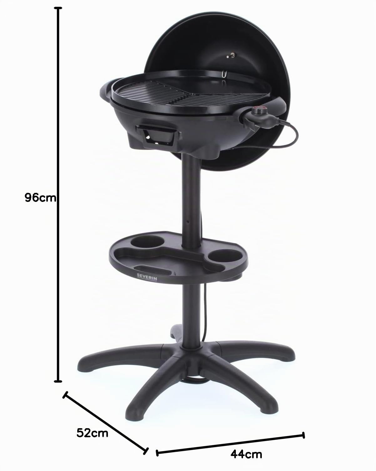 SEVERIN Barbecue Elettrico 2in1 2000W Piastra Ceramica 41cm Zero Fumo Nero