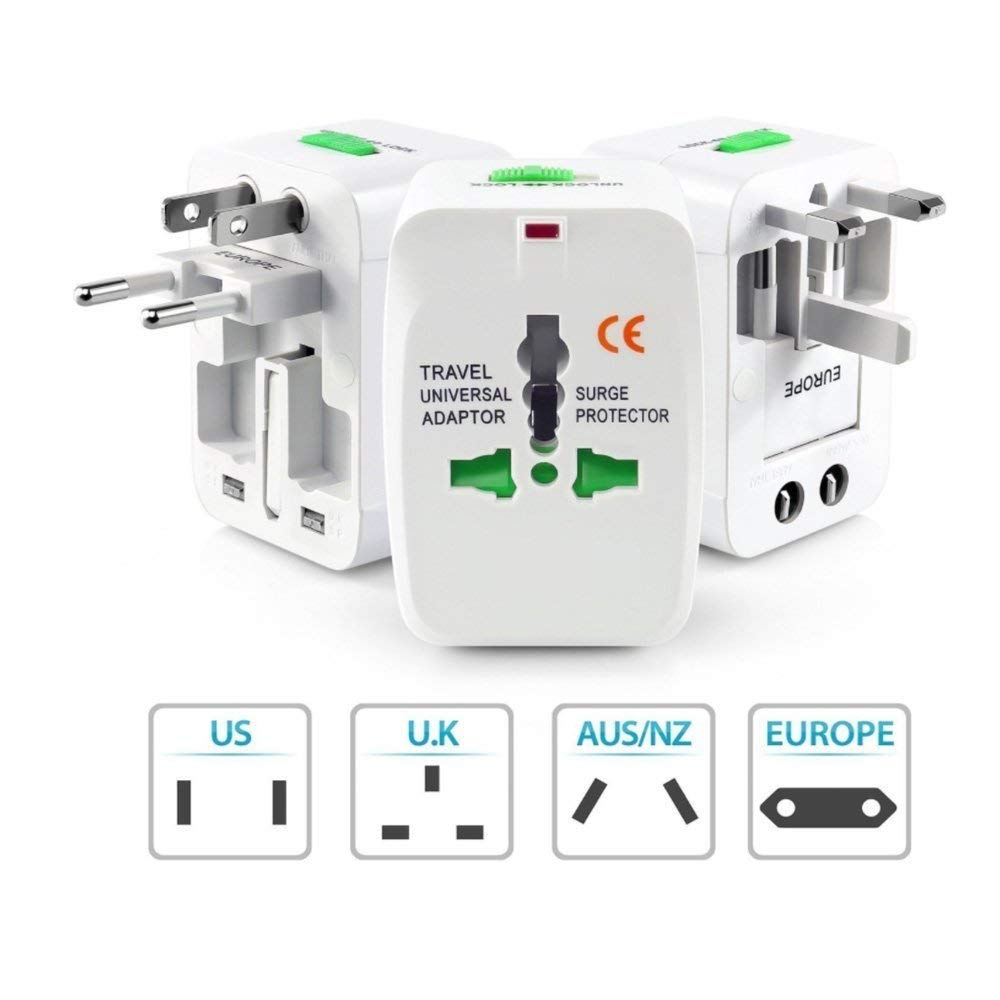 EZ LifeMultiple Pin Travel Adaptor - White - Rectangle - Pack of 2