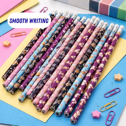 Image of Cosmic Fun Pencils (100) | Super Fun Unicorn & Space Cartoon Theme Dark Lead Pencils for Kids | HB Writing Pencils for Girls & Boys | School & Return Gift Stationery.