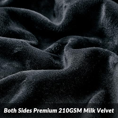 Image of WARMDERN Black Velvet Duvet Cover Set Oversized King Plus, Luxury Milk Velvet Bedding Duvet Cover with Zipper Closure, 3pcs Ultra Soft Duvet Covers for All Seasons, 128 inch x 120 inch, Black