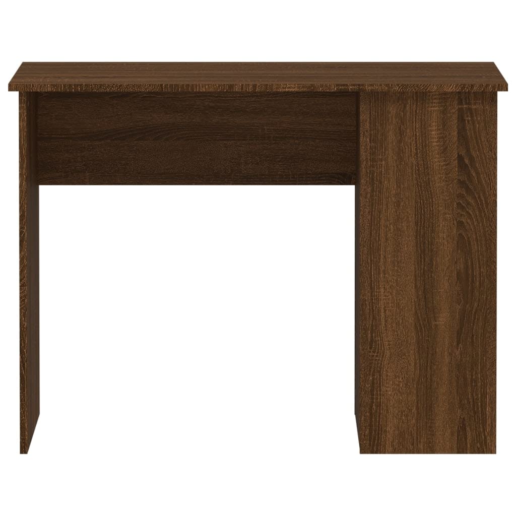 Scrivania marrone effetto rovere 100 x 55 x 75 cm, materiale in legno, moderno computer desk con 2 scomparti per casa, ufficio, giochi, cameretta dei bambini, ideale per piccoli spazi