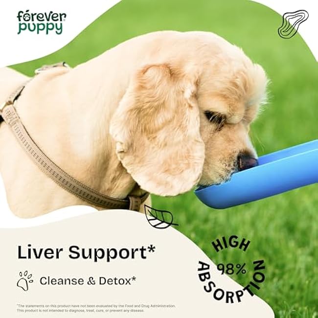 Forever Puppy Milk Thistle for Dogs - Liver Supplements for Dogs w/Milk Thistle Liquid Extract - Herbal Liver Support Drops for Large Medium Small Breed - Silymarin Vitamins and Supplements - 4 oz-VX4hLx02