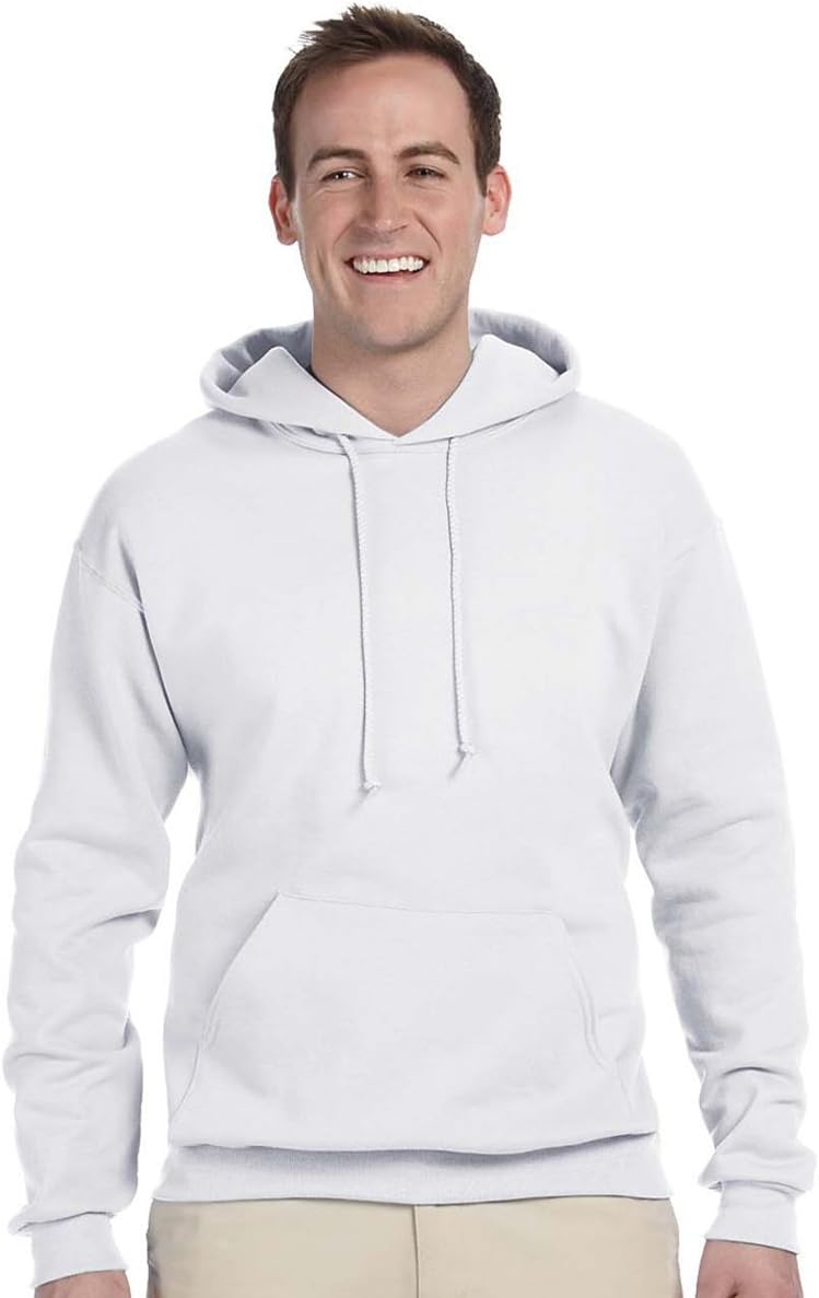 Jerzees 50/50 NuBlend Pullover Hoodie, WHITE, Large