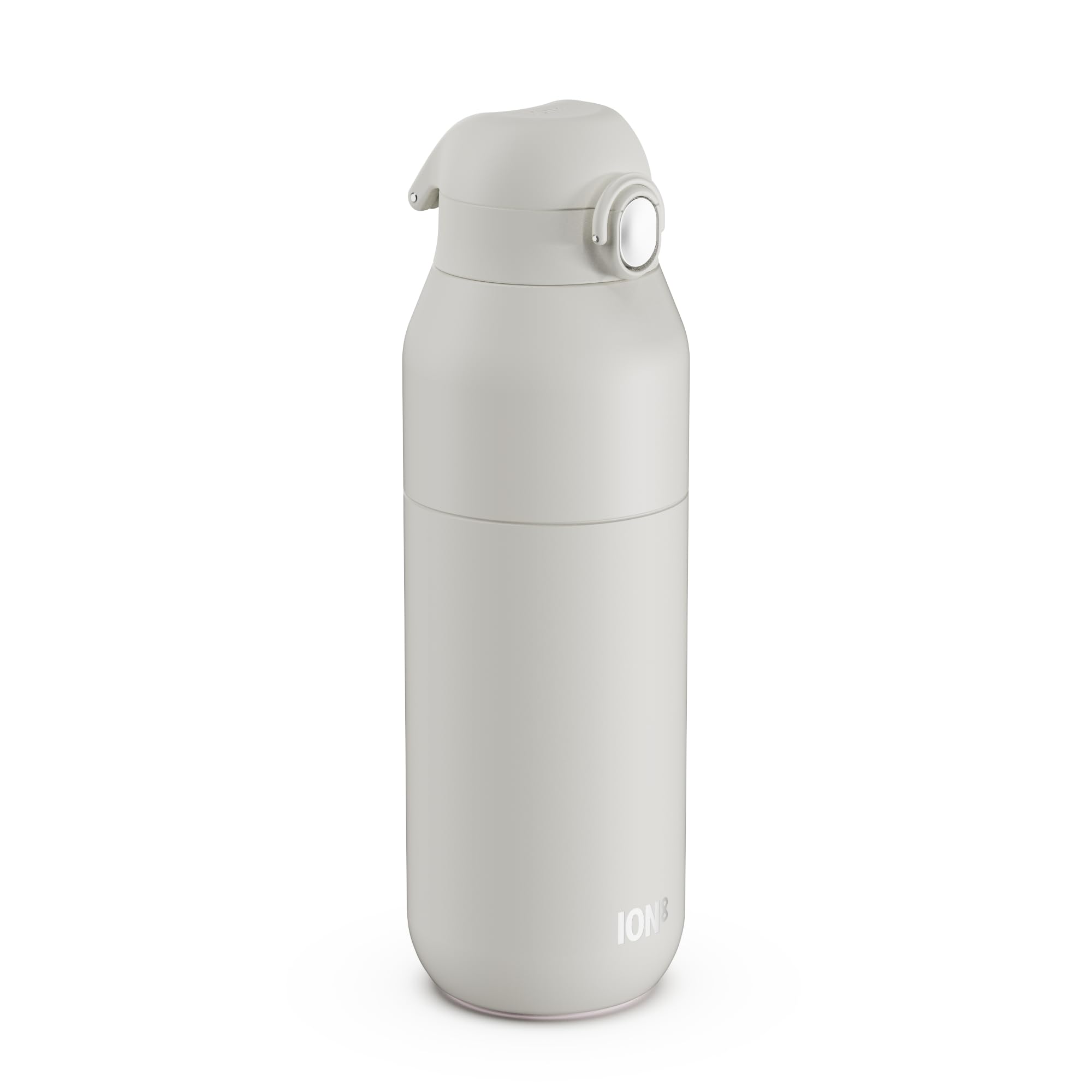 ION8 Primo Revive Insulated Water Bottle 720 ml (24 oz)– Leakproof Stainless Steel Bottle with Flip Lid, One Touch Open, Fast Flow, Vacuum Insulated Hot & Cold, Dishwasher Safe, White