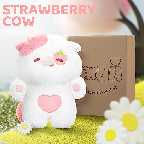 Mewaii Strawberry Cow Plush Toys, Kawaii Cow Stuffed Animals Squishy Doll, Cute Cow Plushie Pillow, Home Decor Plush Throw Pillow Gifts For Kids (18 Inches) #TOP5